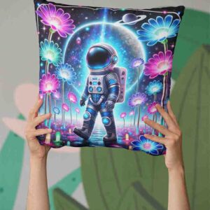 Fundas para cojines decorativos infantiles de astronauta Mod.Jardín Galáctico
