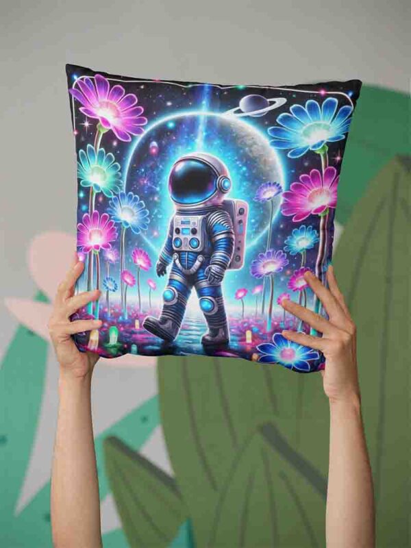 Fundas para cojines decorativos infantiles de astronauta Mod.Jardín Galáctico