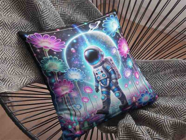 Fundas para cojines decorativos infantiles de astronauta Mod.Jardín Galáctico - Image 3