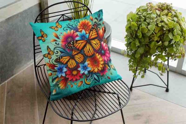 Fundas de cojines decorativos para sala modernos de mariposas Mod.Jardín de Mariposas - Image 2