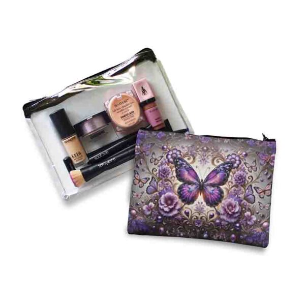 Cosmetiquera de viaje transparente con mariposas Mod.Mariposa Imperial - Image 3
