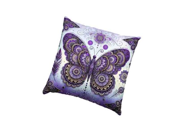 Fundas de cojines elegantes para sala decoración mariposas Mod.Mariposa Púrpura - Image 3