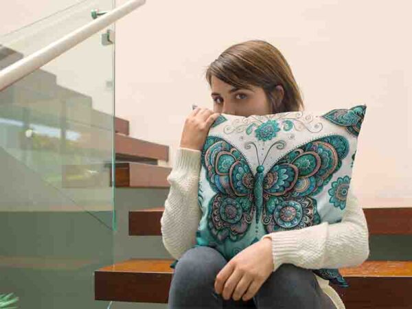 Funda de cojín para sofá decoración de mariposita Mod.Mariposa del Cielo Interior - Image 2