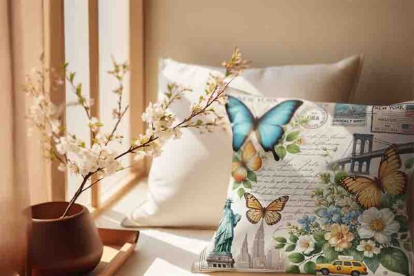 Cojín de mariposa decorativo para sala Mod.Mariposa en Nueva York