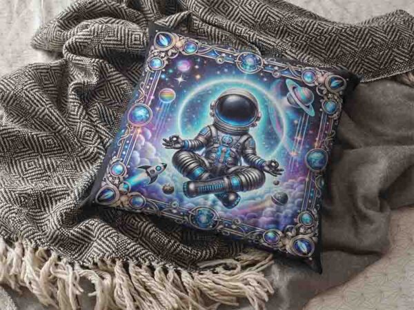 Fundas cojines astronauta decoracion Mod.Meditación Cósmica - Image 2