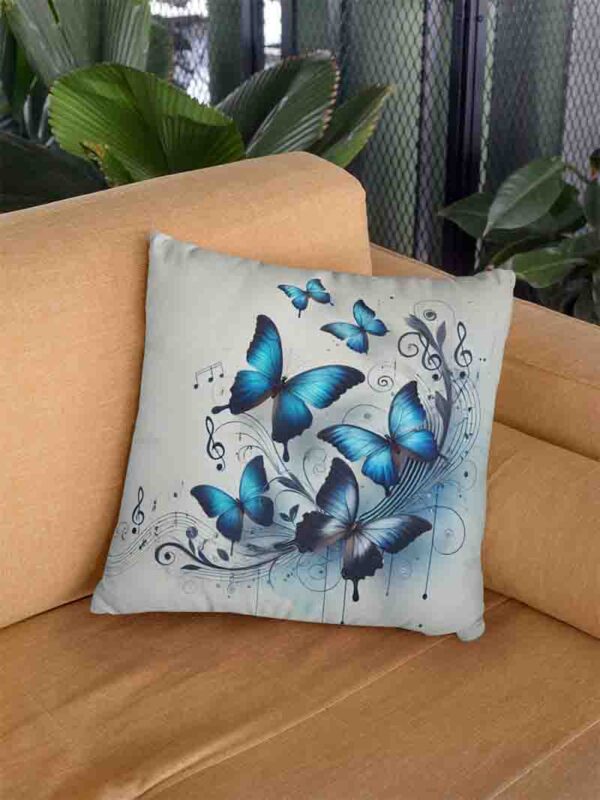 Fundas cojines para cama modernos decoración de mariposas Mod.Melodía Celeste - Image 4