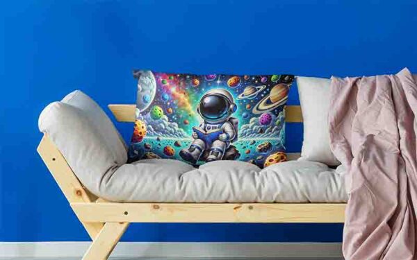 Almohada funda decoracion de astronauta Mod.Mentes Estelares