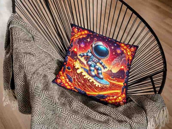 Fundas cojines decorativos tematica astronauta Mod.Ola Volcánica - Image 2