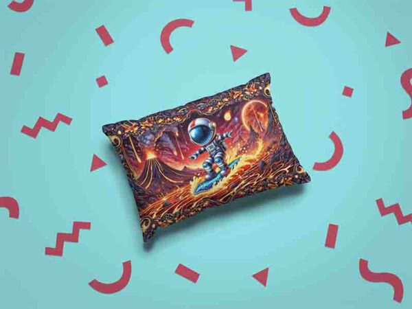 Cubre almohadas tematica de astronauta Mod.Olas de Lava Cósmica - Image 2