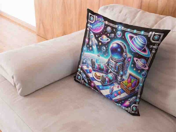 Fundas de cojines para sala temática astronauta Mod.Picnic Intergaláctico