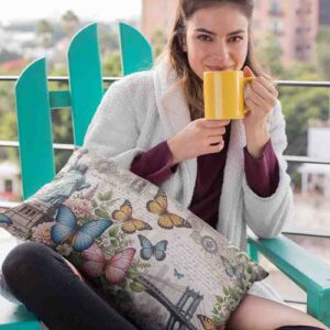 Fundas almohadas decorativas para cama mariposas aesthetic Mod.Postales de Nueva York