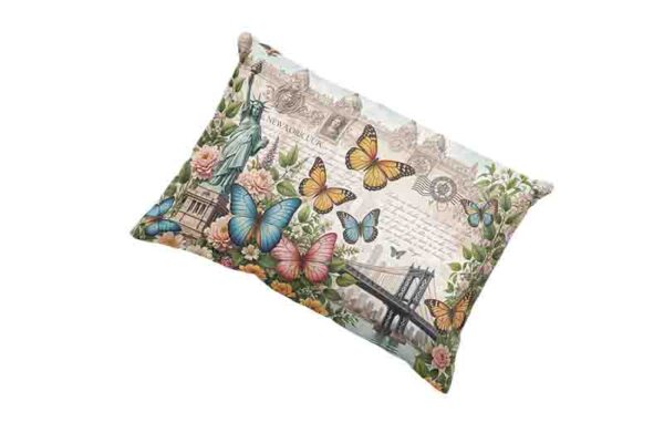 Fundas almohadas decorativas para cama mariposas aesthetic  Mod.Postales de Nueva York - Image 2