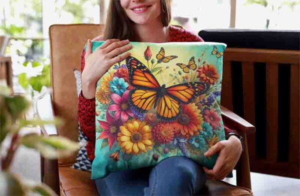 Fundas de cojines para sillones de sala de mariposas Mod.Reina Monarca - Image 2