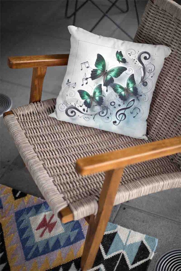Fundas de cojines decorativos para muebles mariposas para decorar Mod.Ritmo de Alas Verdes - Image 4