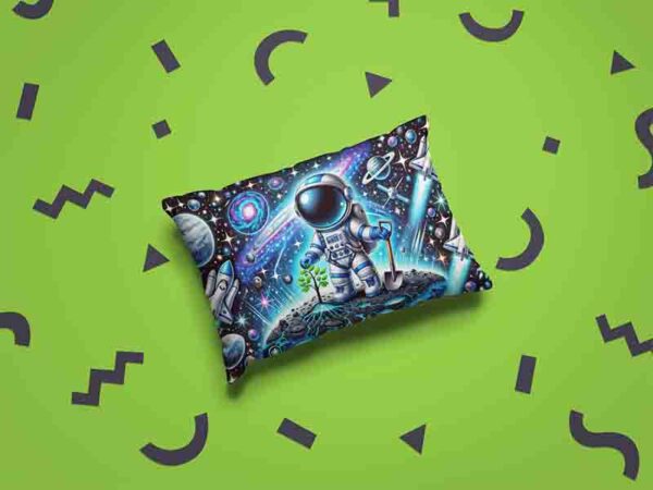 Funda para almohada larga tematica astronauta Mod.Semilla Estelar