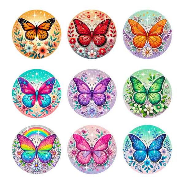 Etiquetas de mariposa Infantiles para recuerdo fiesta 10pz - Image 2