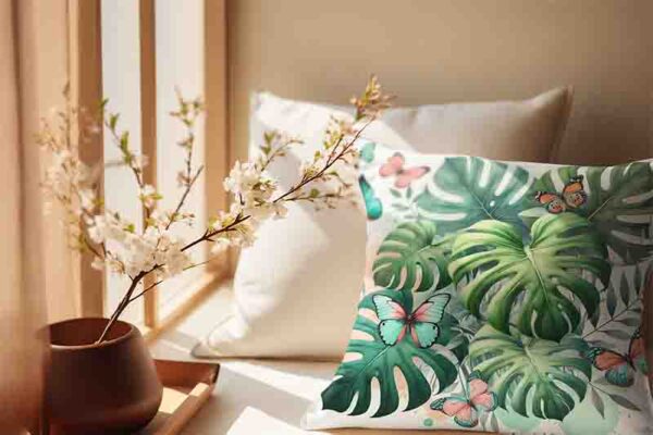 Cojín de mariposa decorativo para sala Mod.Vuelo Botánico