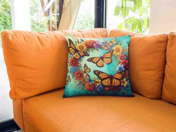 Fundas para cojines de sala de mariposas Mod.Vuelo Monarca - Image 2