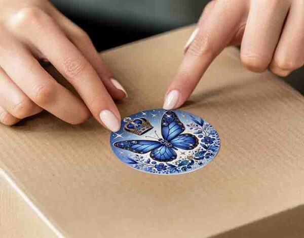Stickers de mariposas fantasy adhesivas circulares 10 pz - Image 2