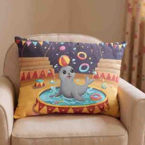 Funda de almohada decorativa de Circo para dormitorio Mod. Kiut Foquita Malabar