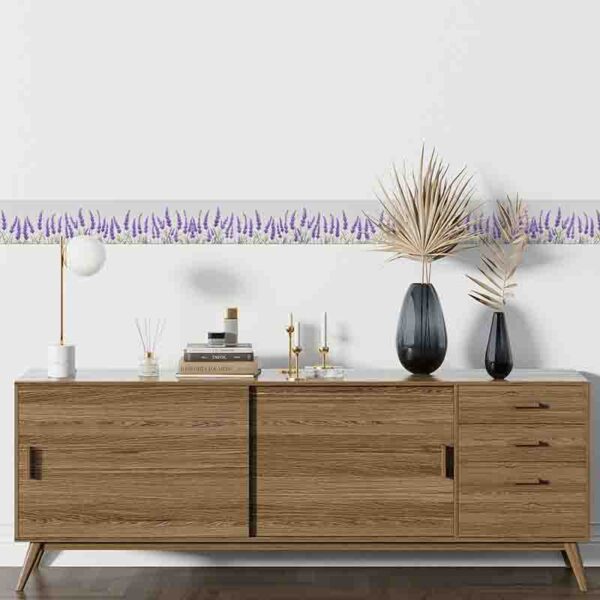 Cenefa Autoadherible Estilo Provenzal Con Flores De Lavanda - Image 2