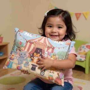 Funda de almohada con show de Circo Mod. Kawaii Carpa Encantada