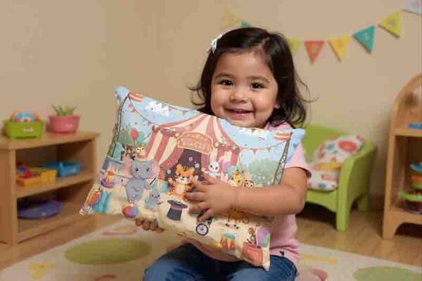 Funda de almohada con show de Circo Mod. Kawaii Carpa Encantada