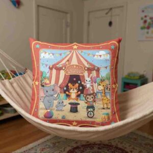 Cojín circo alegre y acogedor para espacios infantiles Mod. Kawaii Mini Cirquito
