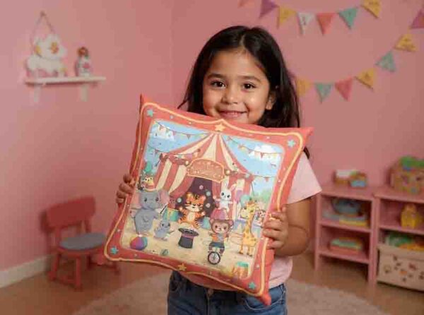 Cojín circo alegre y acogedor para espacios infantiles Mod. Kawaii Mini Cirquito - Image 3