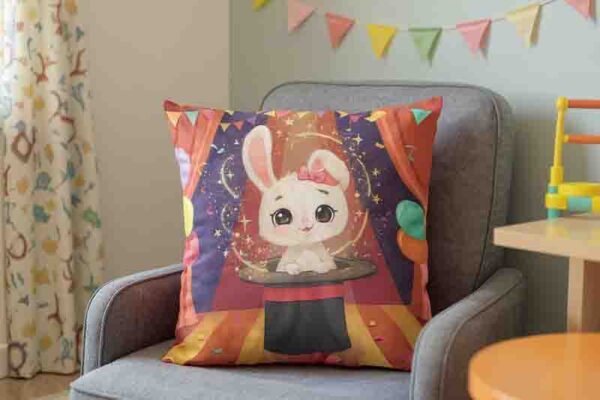 Cojin infantil para cama con diseño de circo alegres y cómodos Mod. Kiut Magibunny