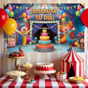 Fiesta de circo Backdrop photocall Mod. Trío Payasito