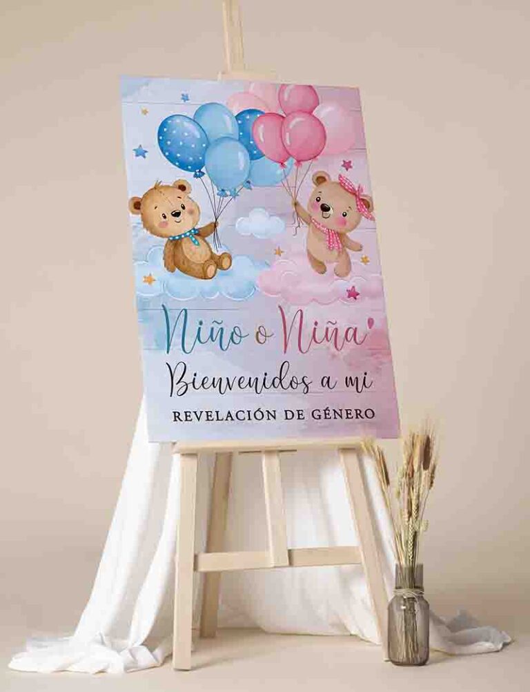 Letrero decoración para revelación de genero | SuperCreativa