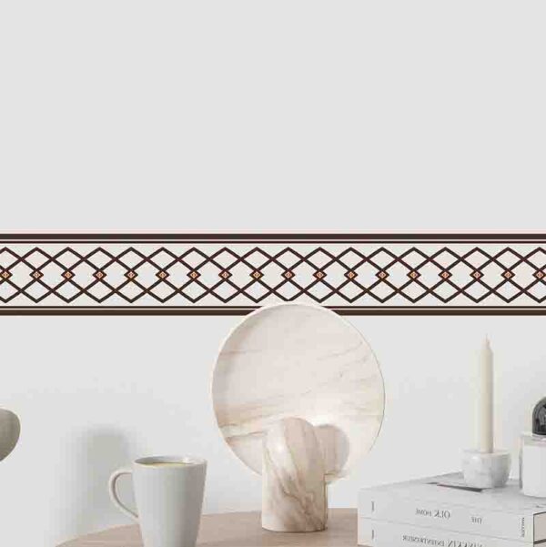 Cenefa Adhesiva Diamante Marrón Para Pared O Muebles