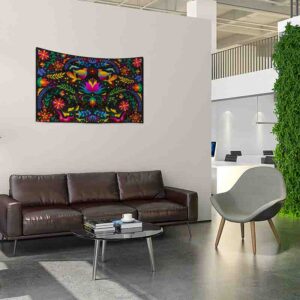 Tapiz decorativo para pared de tela arte huichol