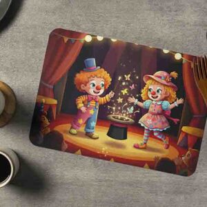 Manteles individuales para mesa de circo Mod. Payasín y Popín