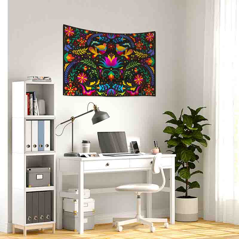 Tapiz decorativo para pared de tela arte huichol - Imagen 2