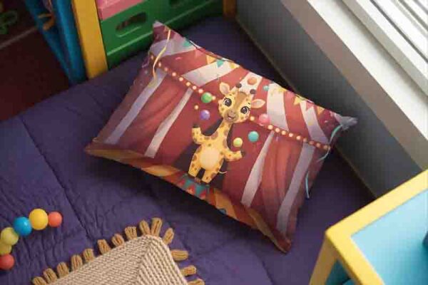 Funda decorativa para almohada de Circo infantil divertida Mod. Kiut Jirafa Brillitos - Image 3