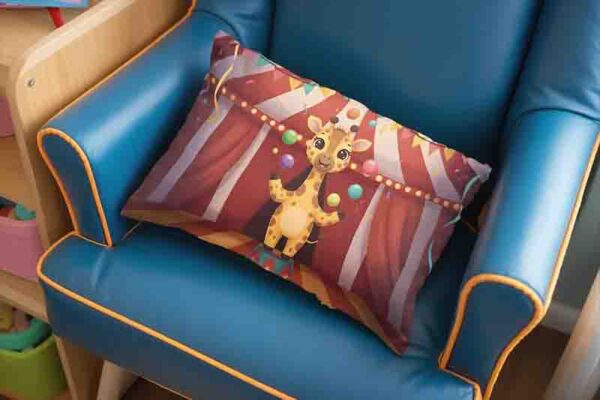 Funda decorativa para almohada de Circo infantil divertida Mod. Kiut Jirafa Brillitos