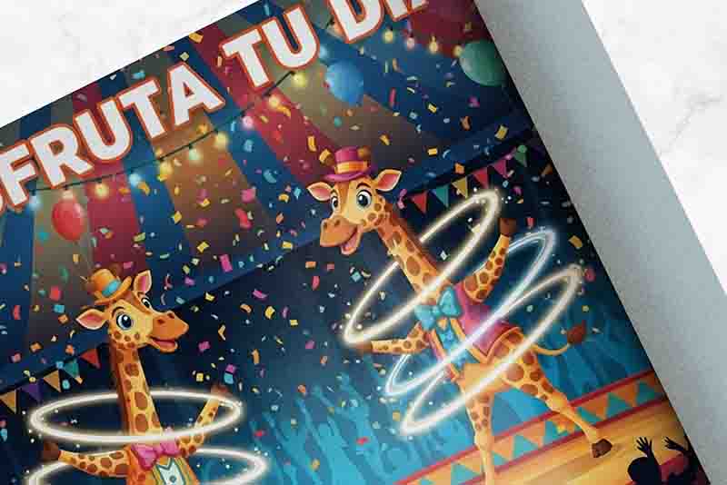 Decoración de circo Backdrop decoración Mod. Acróbatas Brillantes - Imagen 2