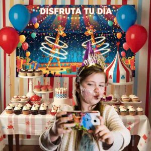 Decoración de circo Backdrop decoración Mod. Acróbatas Brillantes