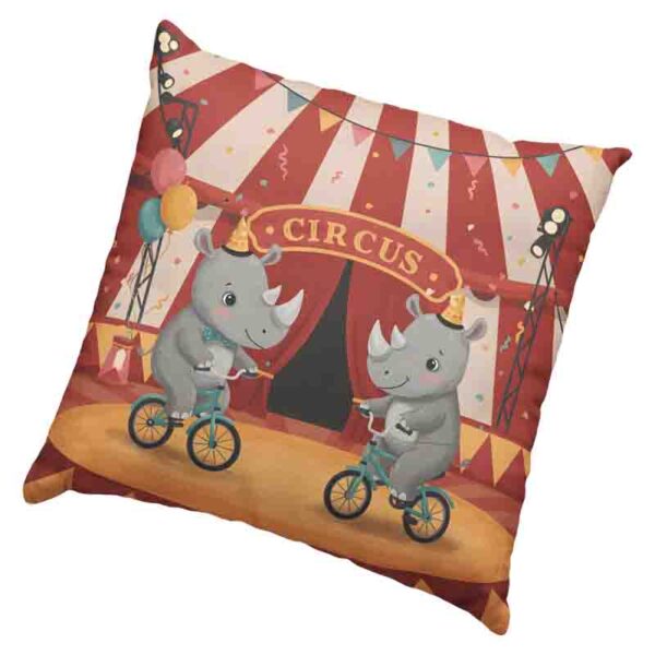 Cojin decorativo animales de circo para habitación infantil Mod. Kiut Rinobici - Image 2