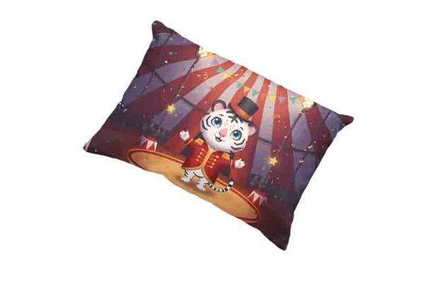 Funda de almohada divertida con diseño de Circo Mod. Kiut Tigre Show - Image 2