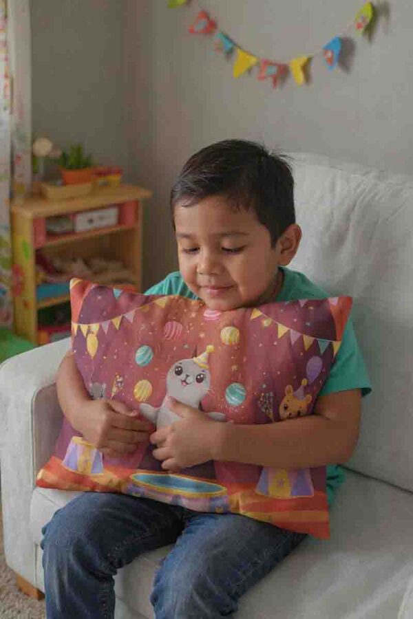 Funda para almohada estilo circo para niños Mod. Kawaii Show de Naricitas