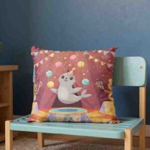 Cojín infantil con magia de circo Mod. Kawaii Foca Fun