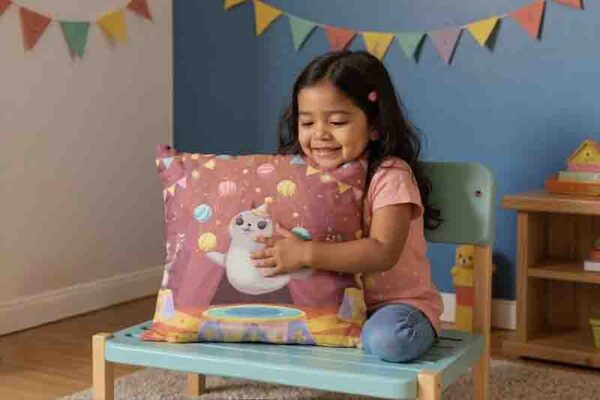 Cojín infantil con magia de circo Mod. Kawaii Foca Fun - Image 3