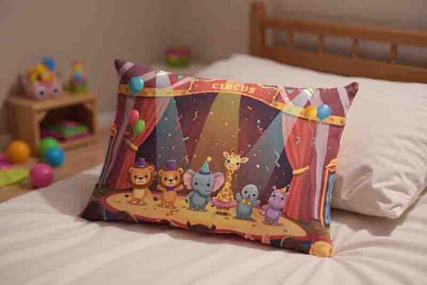 Funda de almohada de circo para cama infantil Mod. Kiut ¡Todos al Circo!