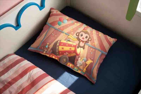 Funda de almohada circo tierno Mod. Kawaii Monito Cohete - Image 3