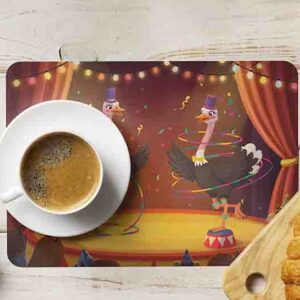 Mantelitos para mesa fiesta temática de circo Mod. Trapecín y Tin