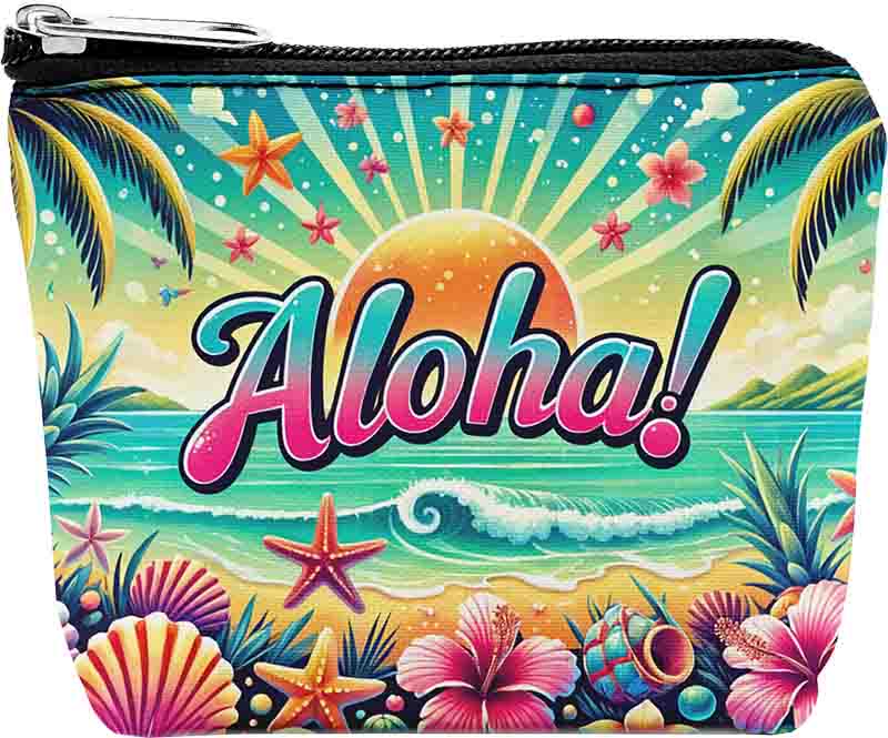 Monederos souvenirs para fiesta hawaiana Mod.Aloha Brillante - Imagen 2