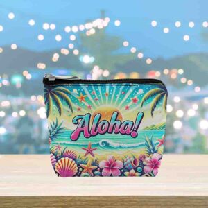 Monederos souvenirs para fiesta hawaiana Mod.Aloha Brillante